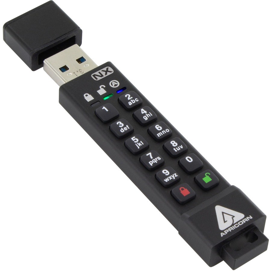 Apricon Aegis Secure Key 3NX 256-Bit AES XTS 128GB USB 3.0 Flash Drive
