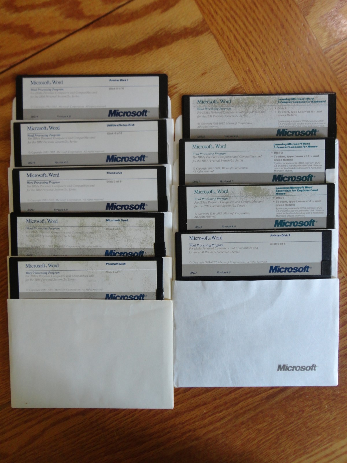 Vtg 1987 Lot of 9 Microsoft Word IBM Program Installation 5.25 Floppy Disks 4.0