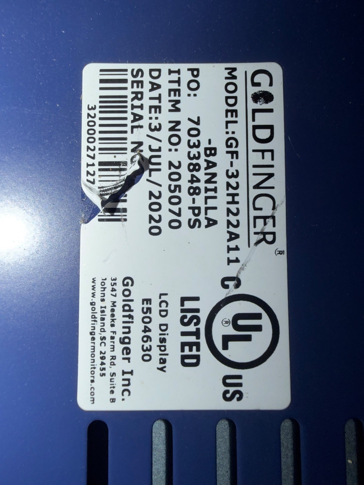 32" Goldfinger Gaming Monitor