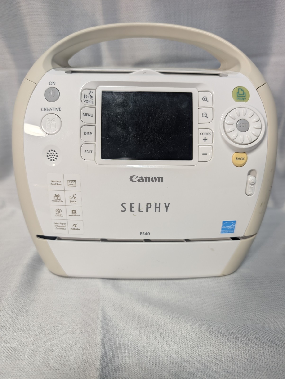 Canon SELPHY ES40 Portable Voice Dye Sublimation Photo Printer USB Postcard Size
