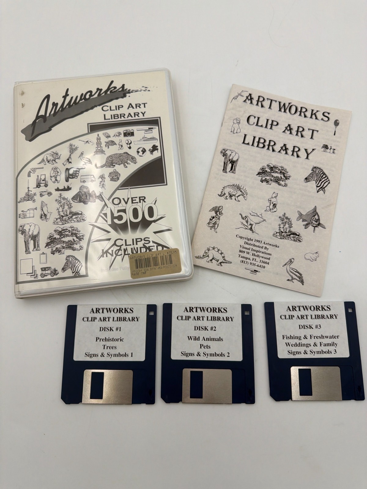 Artworks Clip Art Library Amiga 1500 Images 3 Disk Set Manual Tested