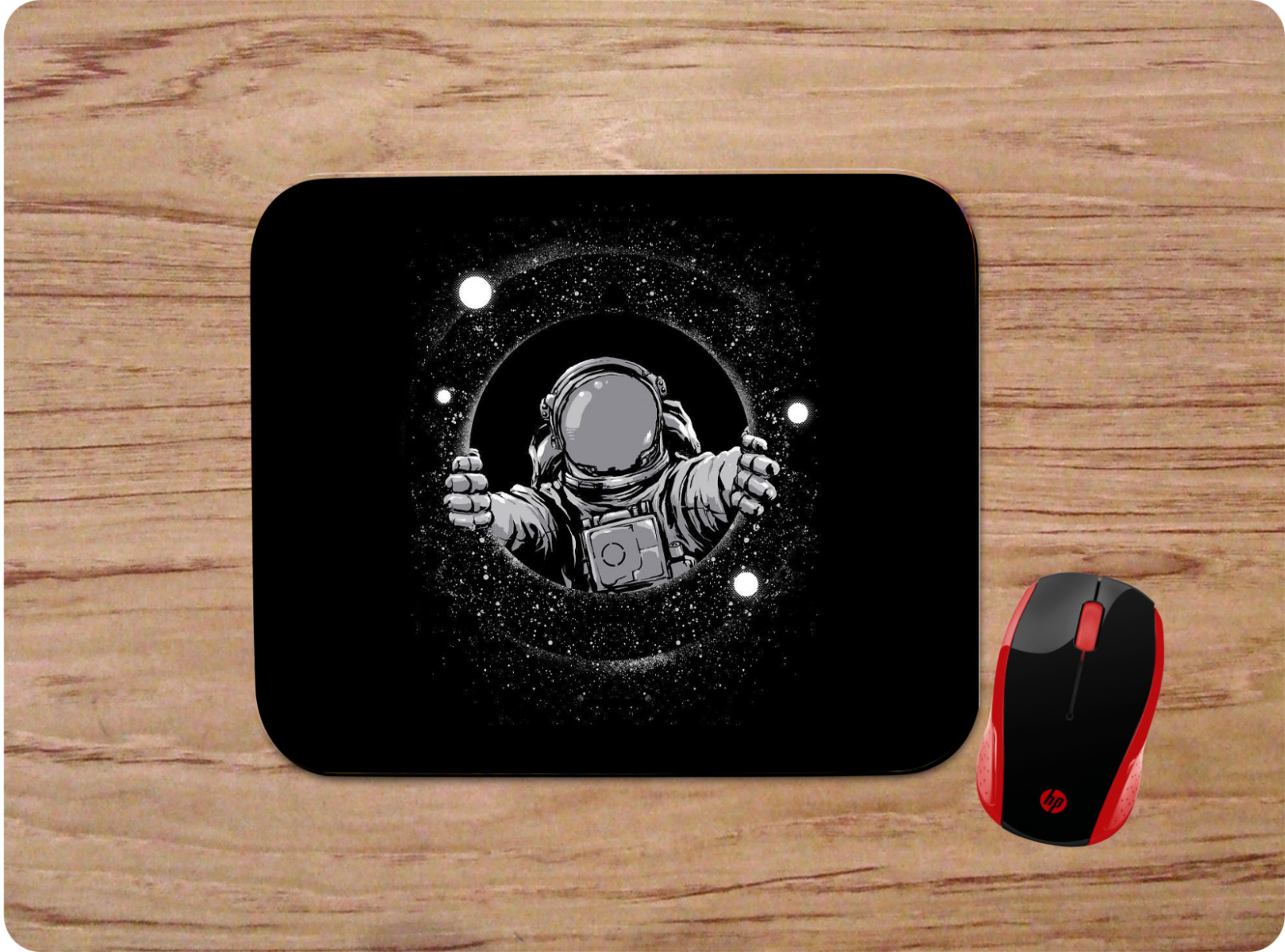 OUTER SPACE ASTRONAUT BLACK & WHITE CUSTOM DESK MAT MOUSE PAD HOME SCHOOL OFFICE