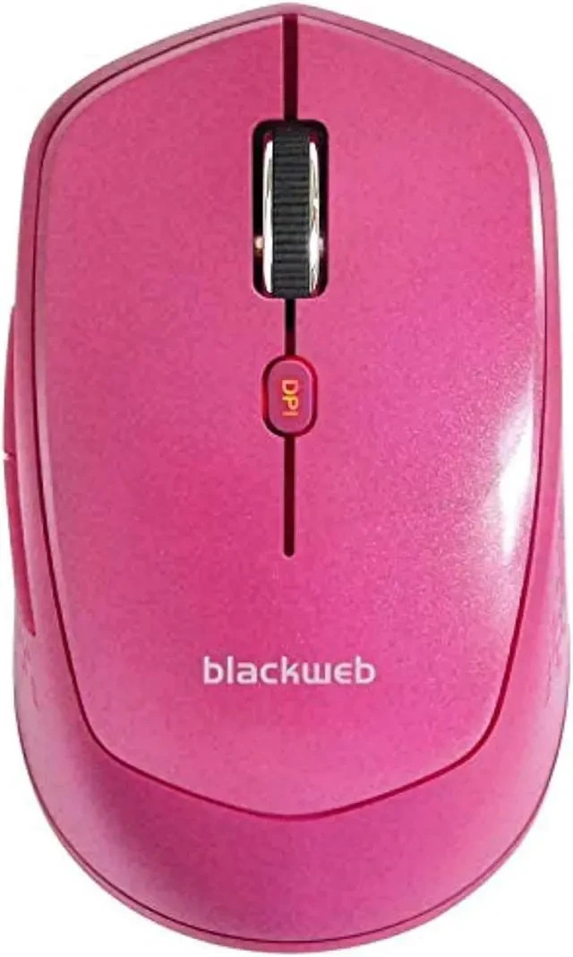 Blackweb 6-Button Wireless Mouse Pink 5 DPI Switchable Modes 2.4GHz USB Receiver