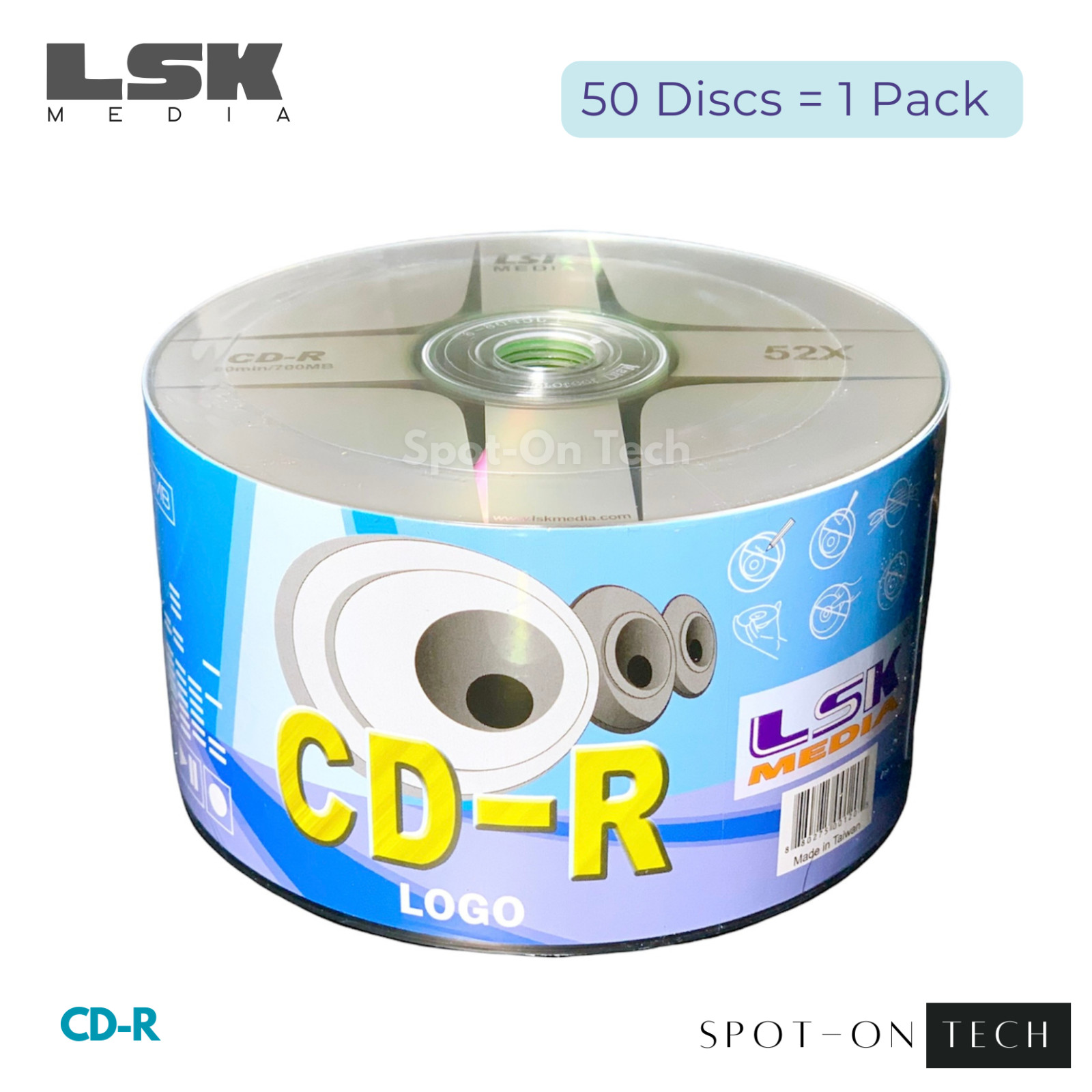50 LSK CD CD-R Silver LOGO Top hp - Duplication Grade 80Min/700MB/52x SAME DAY