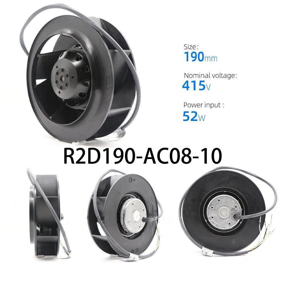 New sealed R2D190-AC08-10 415VAC 43/52W φ190MM Ebmpaps Industrial control fan