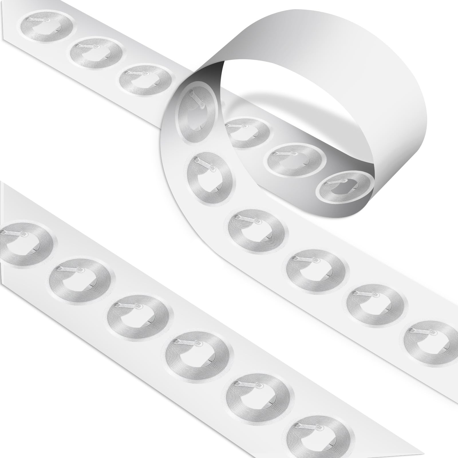 50 Pcs NFC Tags Sticker with Original NTAG215 Chip 25mm x 25mm, White