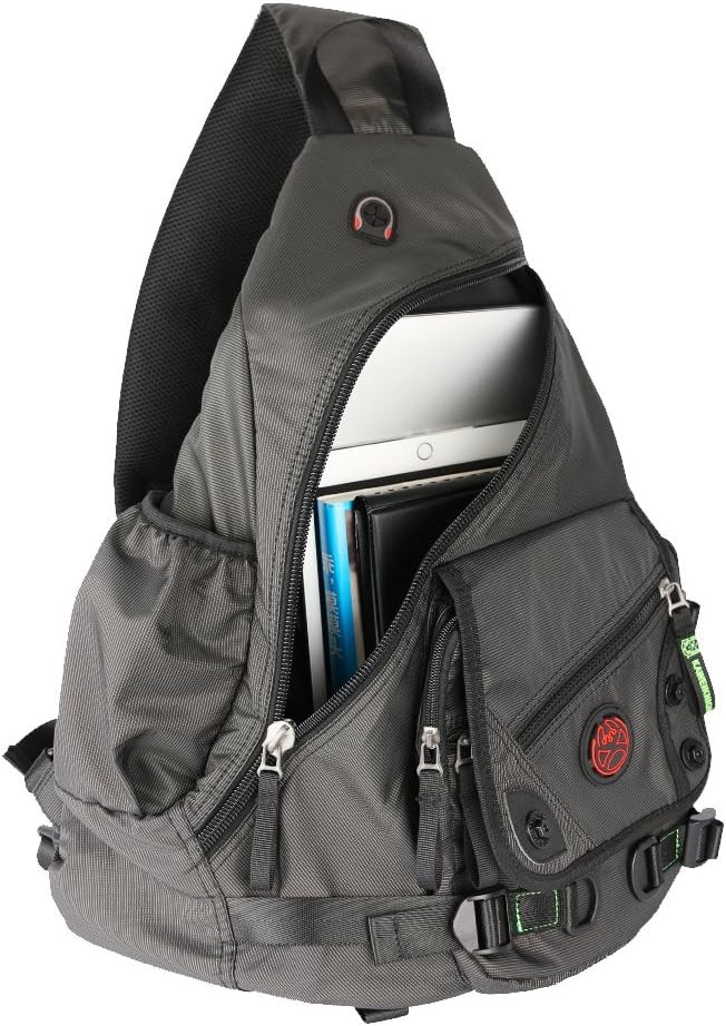 Kawei Knight Large Sling Bag Laptop Backpack Cross Body Large, A-black 