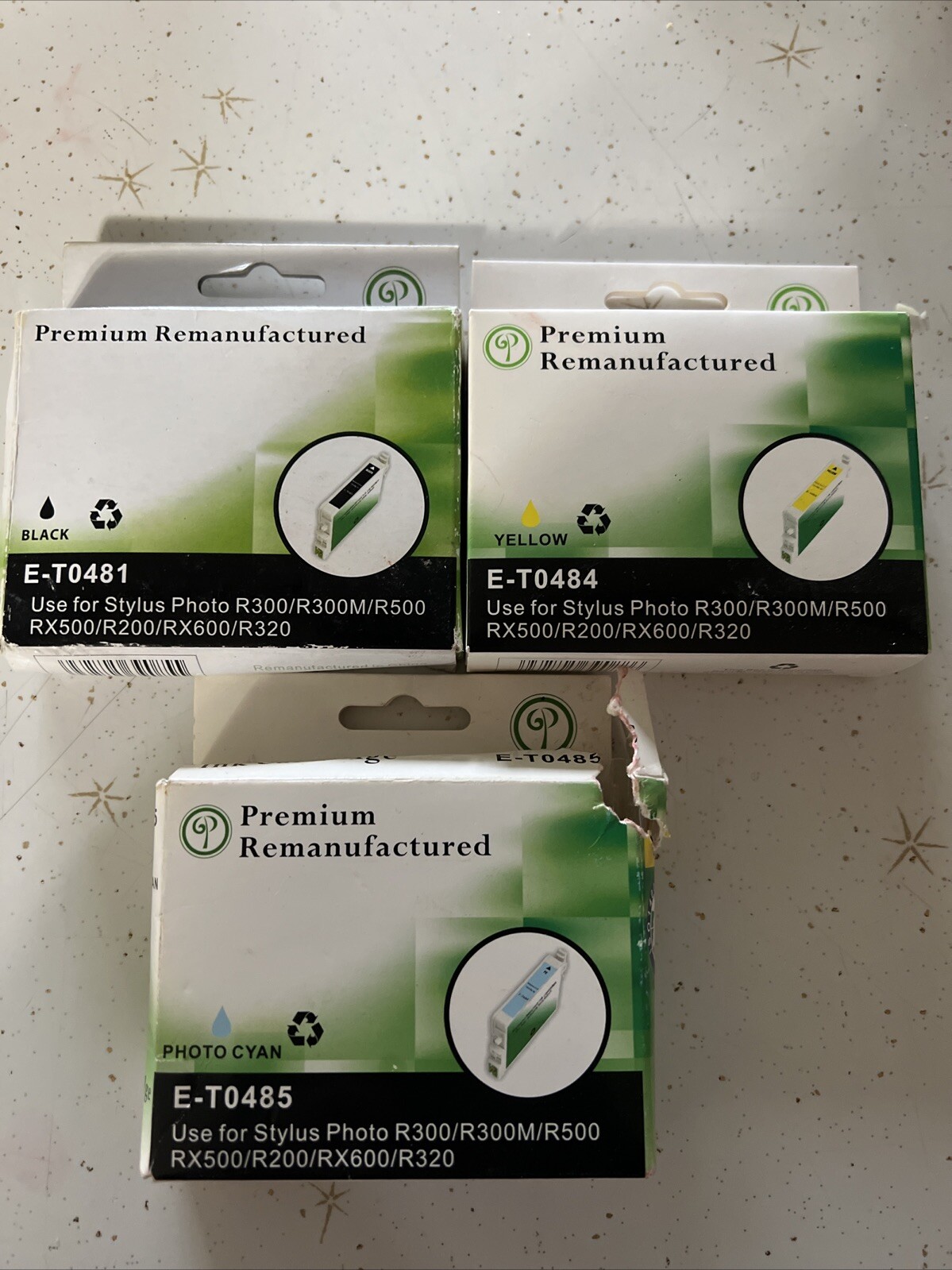 Green Project E-T0481/2 Ink Cartridge Black & Cyan Replaces Epson T048120 4 Pack