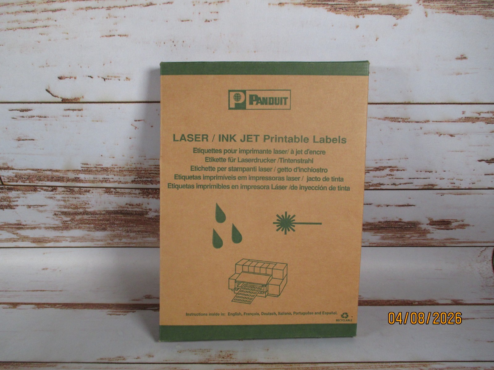 Panduit LJSL22-Y3-1 Laser Inkjet Printable Label Sheets 1000 Labels Open Box
