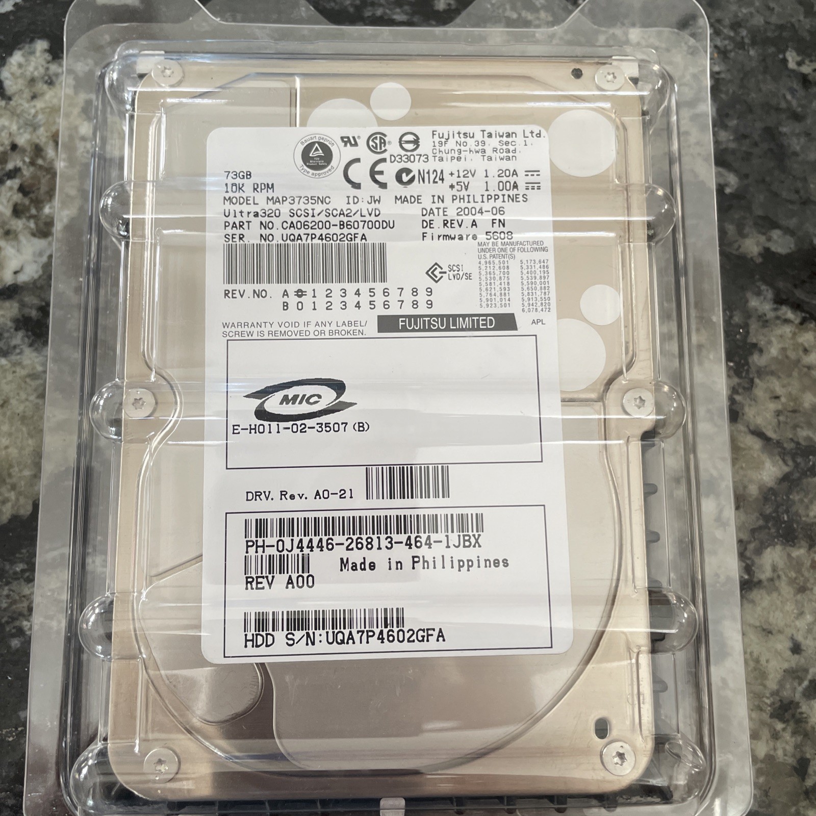 Fujitsu 73.5 GB,Internal,10000 RPM,3.5" (MAP3735NC) Hard Drive