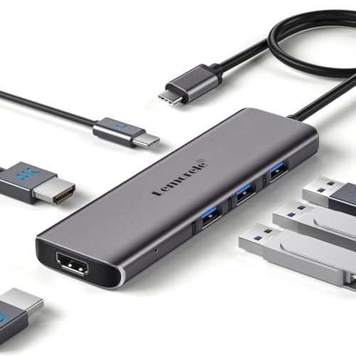 LEMORELE USB C TO DUAL HDMI ADAPTER TC73 PLUS - GRAY