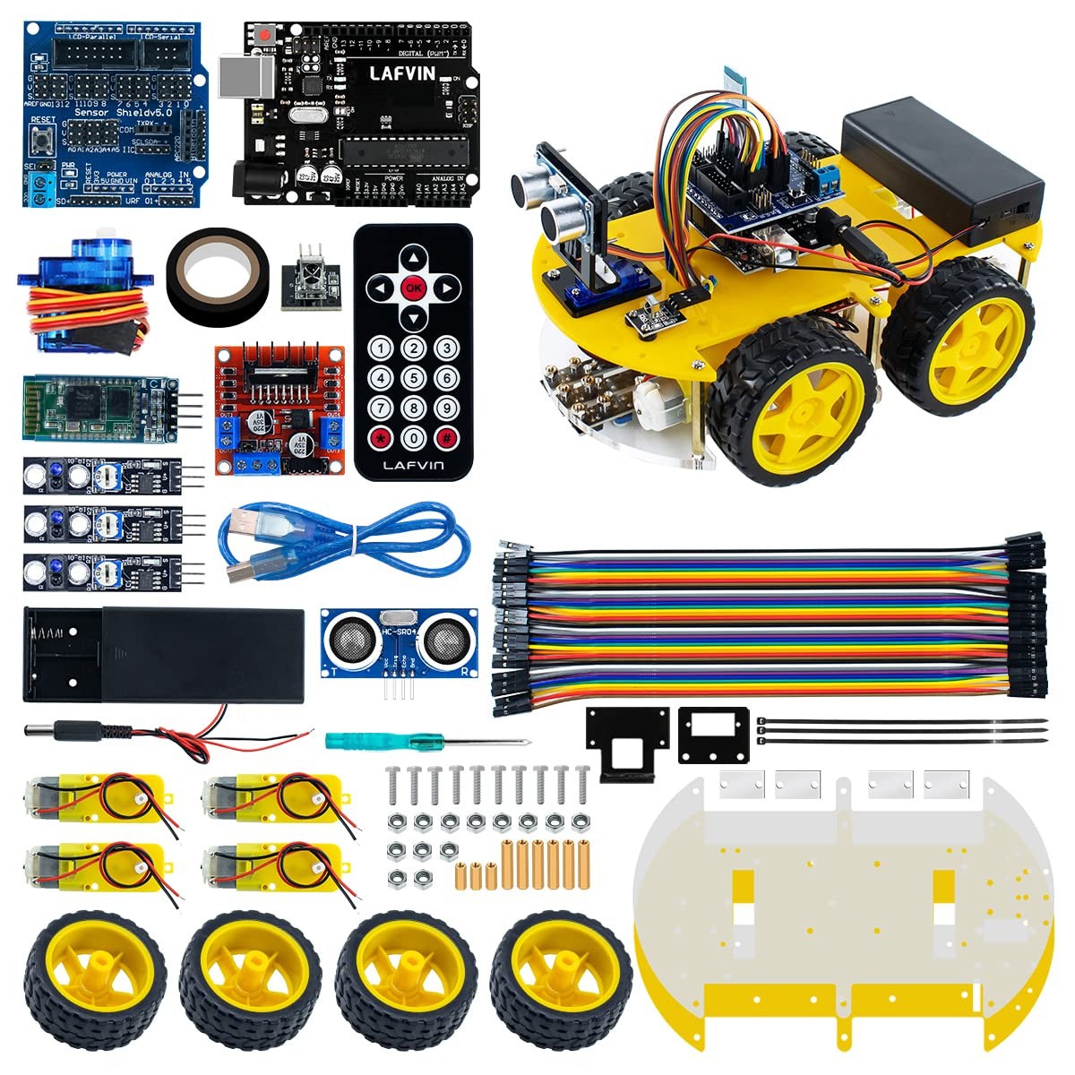 Smart Robot Car Kit Include Ultrasonic Sensor,R3 Board with Arduino IDE with ...