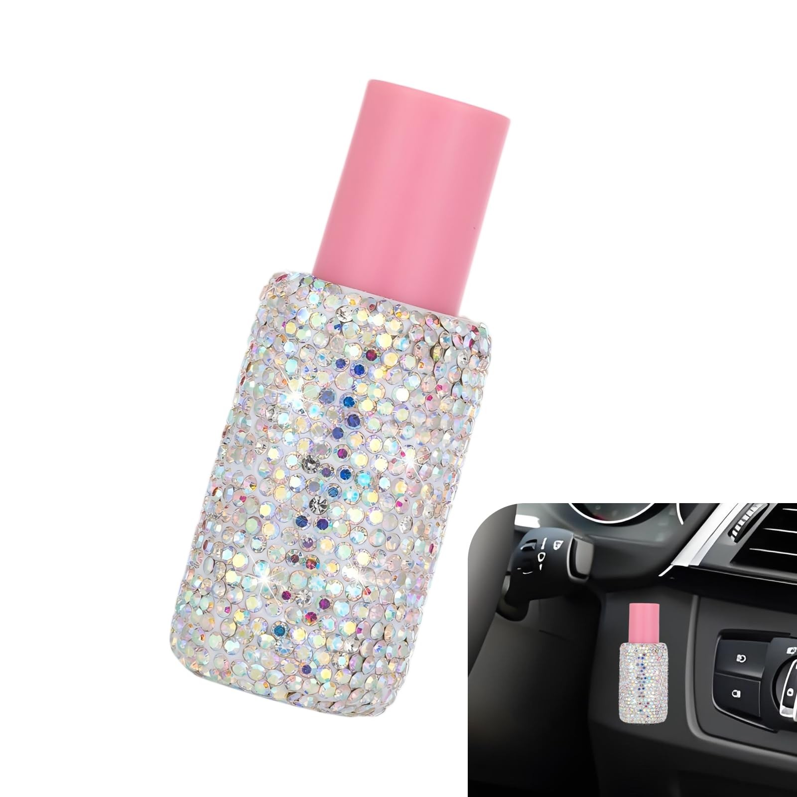 Bling Car Lip Balm Holder, Sparkly Rhinestone Upright Insulating Chapstick Ho...
