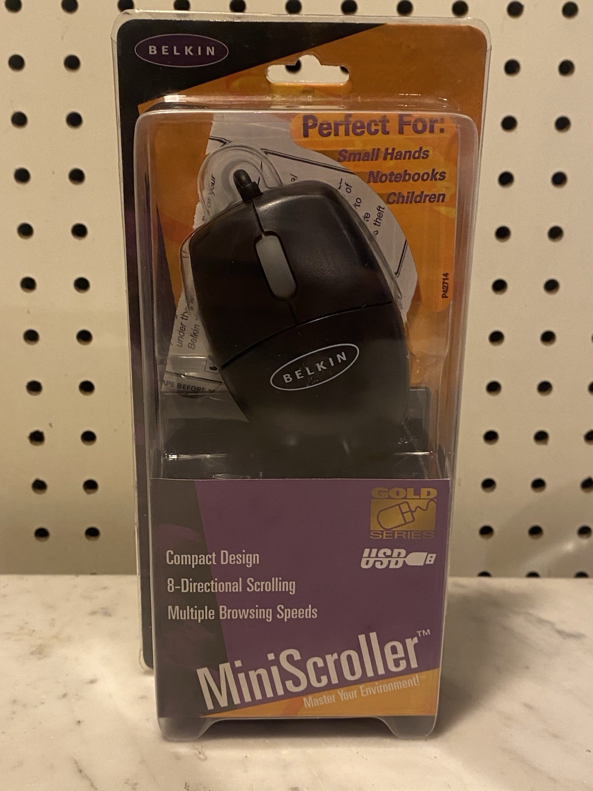 Belkin MiniScroller Child’s Optical Mouse F8E841- BLK USB & PS/2 New Sealed