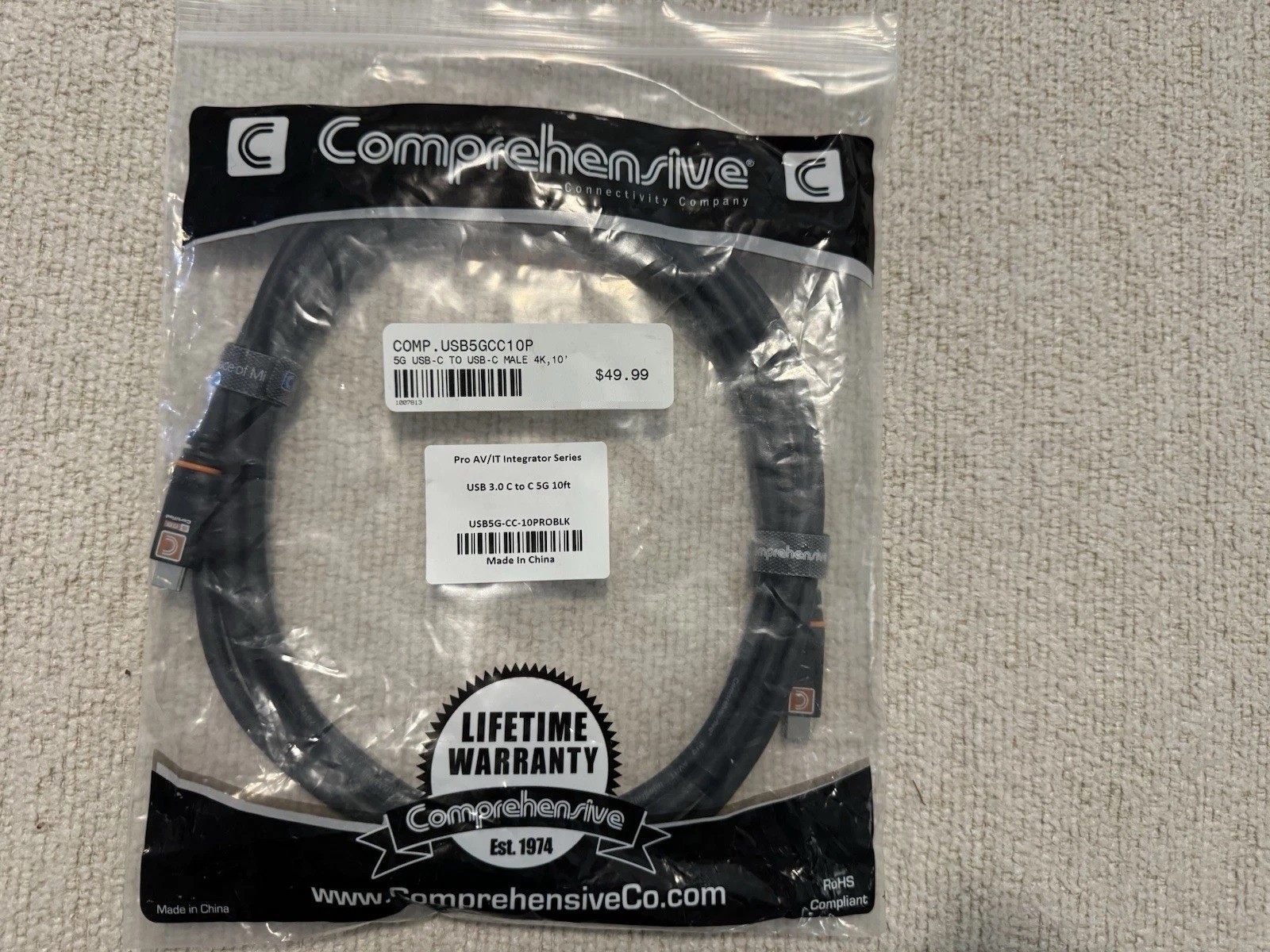 Comprehensive Pro AV/IT Integrator Series USB-C 3.2 Gen 1 Cable (10')