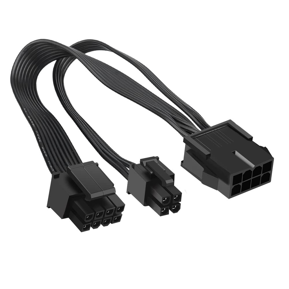2 Pack EPS12V CPU 8 Pin Female To 8+4 Pin & 4 Pin Male PSU Extension 10.6In New