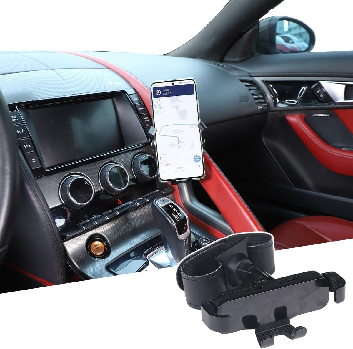 Car Central Control Armrest Car Phone Mount for Jaguar F-Type 2013-2024 Auto 