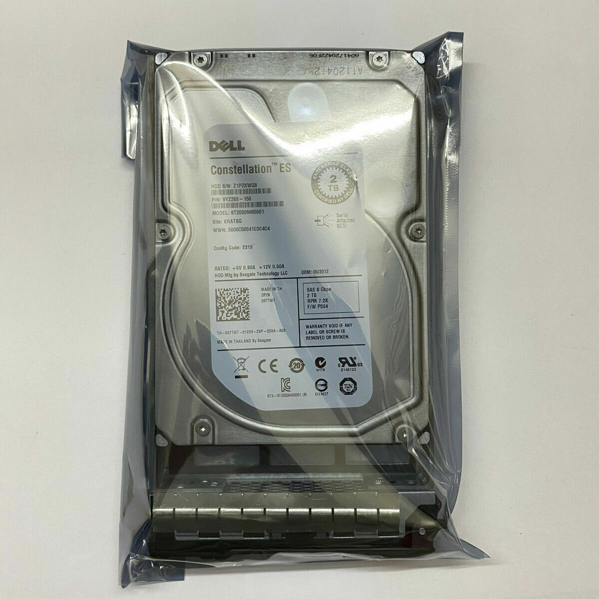 FIT FOR DELL 55FX5 2TB 6G 7.2K 3.5 SATA HDD ST2000NM0033 055fx5 9zm175-036 HDD