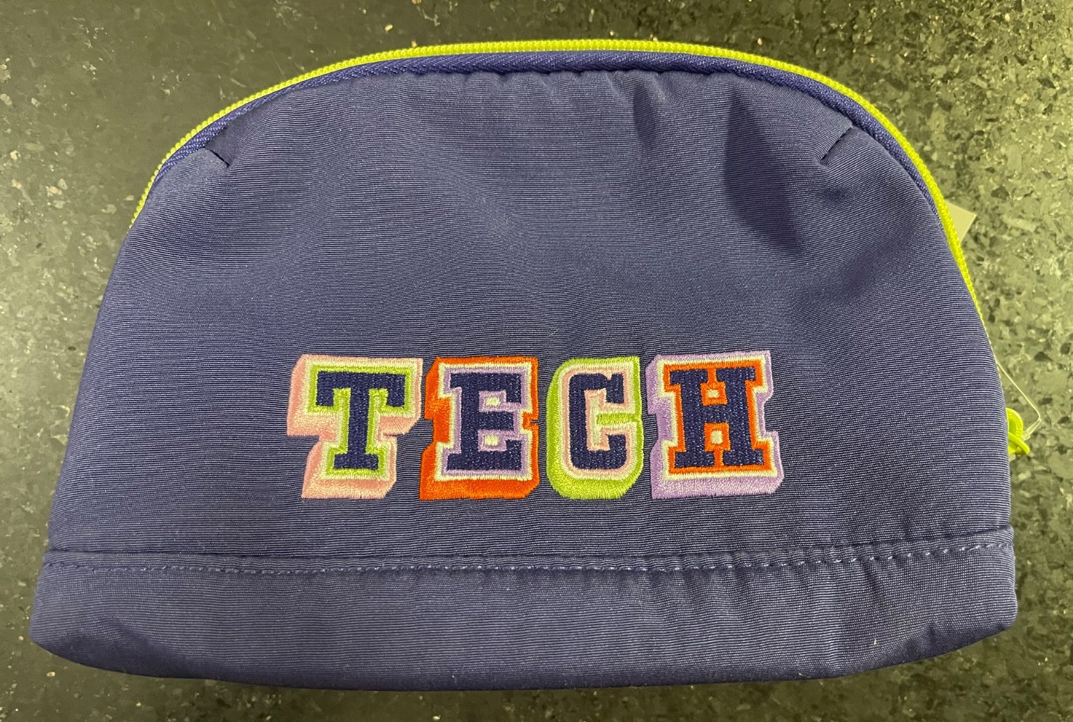 NWT Tech Pouch Heyday Purple Word TECH Embroidery Zipper Electronics Bag