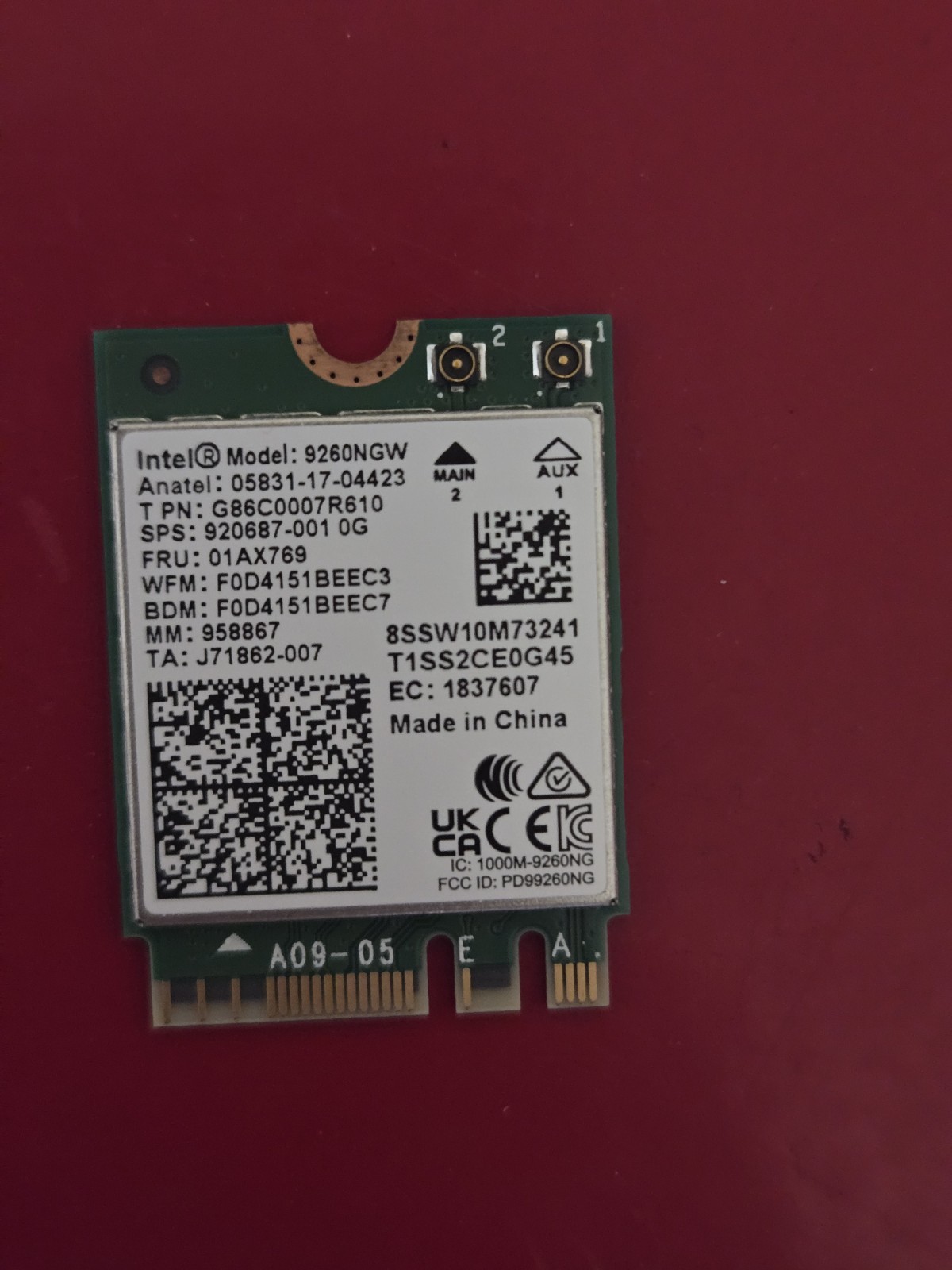 Intel 9260NGW