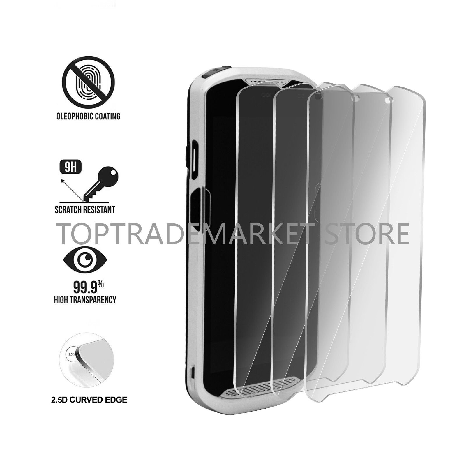 6-PACK Tempered Glass Screen Protector for Zebra TC51 TC510K TC52 TC56 TC57 lots