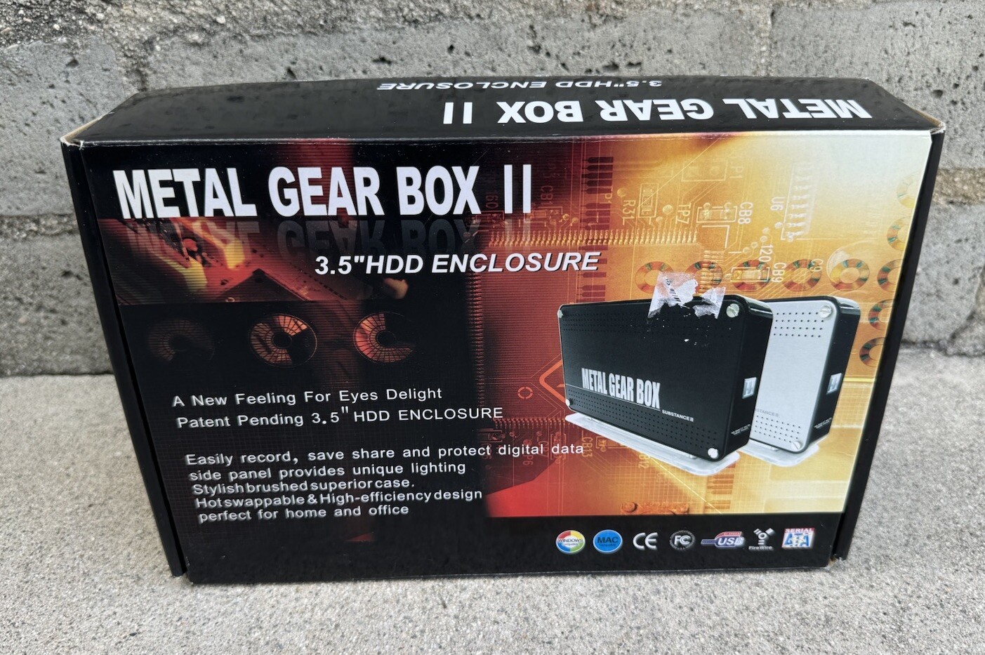 Metal Gear Box II Substance 3.5" HDD Enclosure USB 2.0 IEEE1394a BRAND NEW