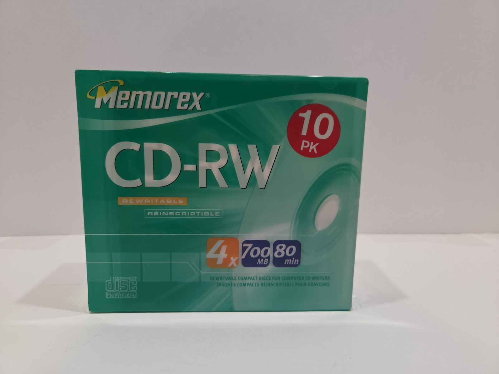 Memorex CD-RW 10 Pk Rewritable Compact Discs,700MB 80 MIN (HOME48)