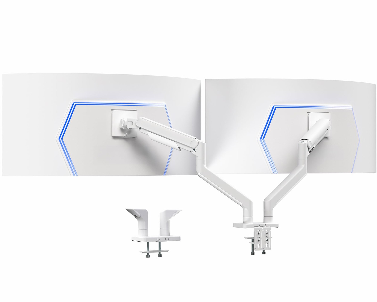 Heavy Duty Dual Ultra-Wide Monitor Tension Arm for up to 45 inch Screens, Hol...
