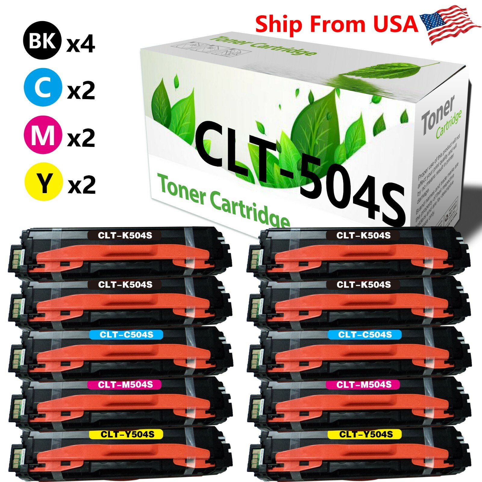 10PK MLT-504S Toner Cartridge for Xpress SL-C1810W CLX-4195N SL-C1860FW