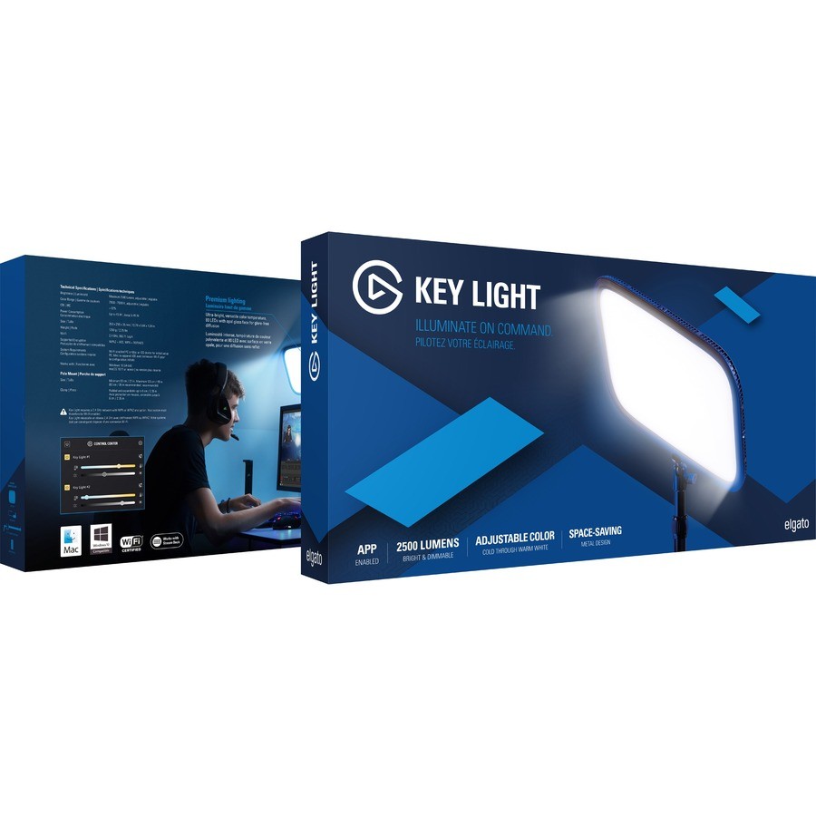 Elgato Key Light Professional 2800 lumens Studio Light, Desk Clamp for Streaming