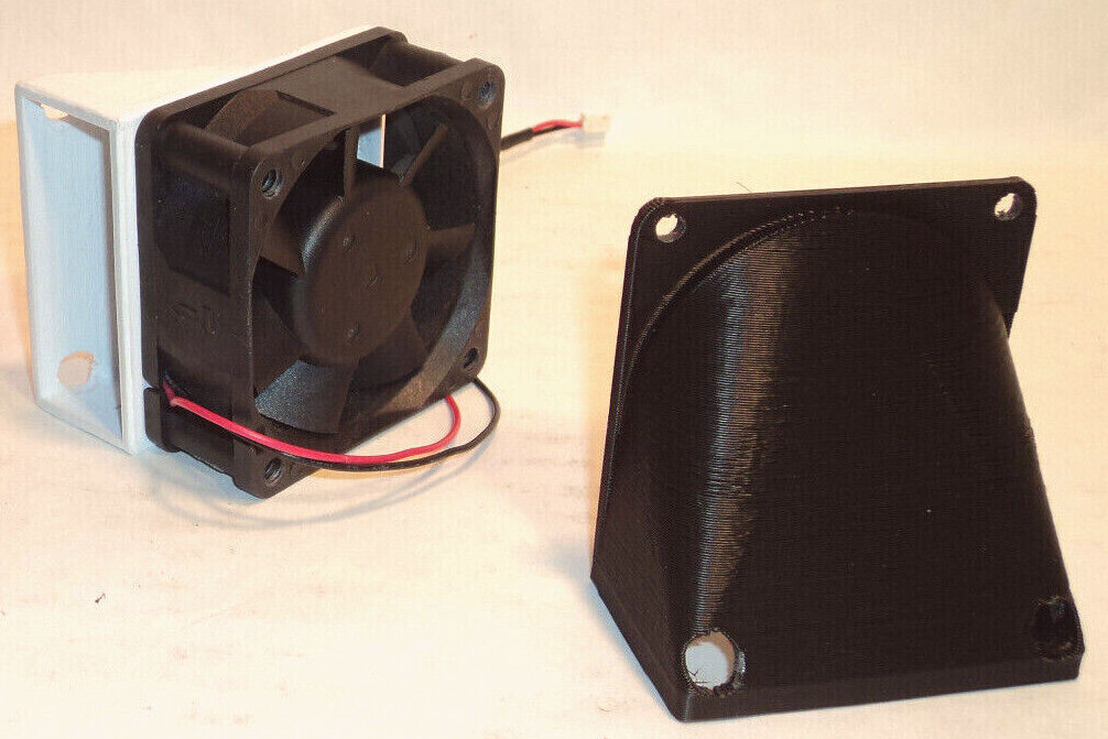 60mm RIGHT ANGLE Cooling Fan DUCT VENT Cooler Exhaust Case Hood Shroud NAS Mod