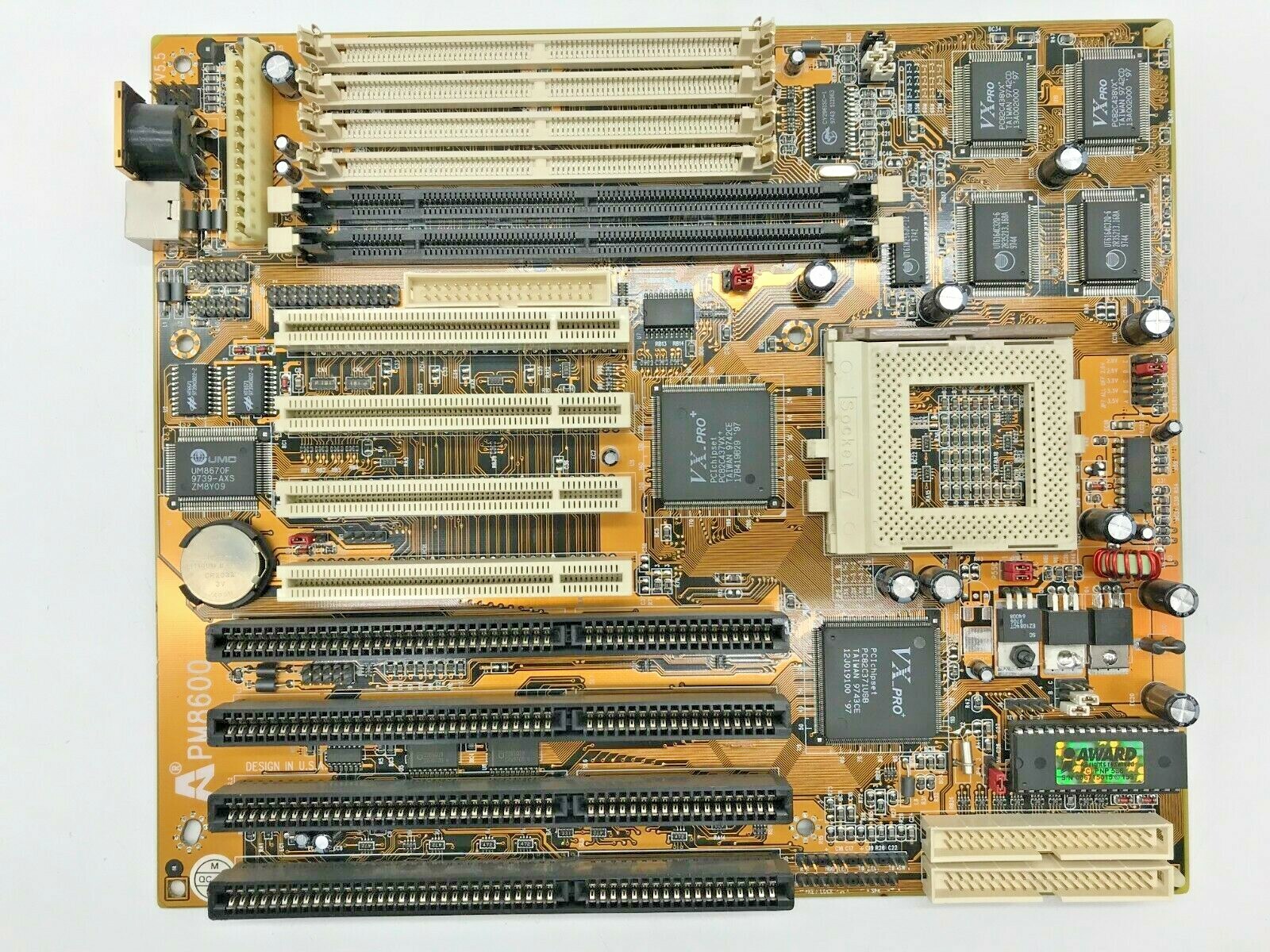 AMPTRON PM8600 SDRAM - Edo Slot - mATX - Socket 7 - No I/O Shield #M1322