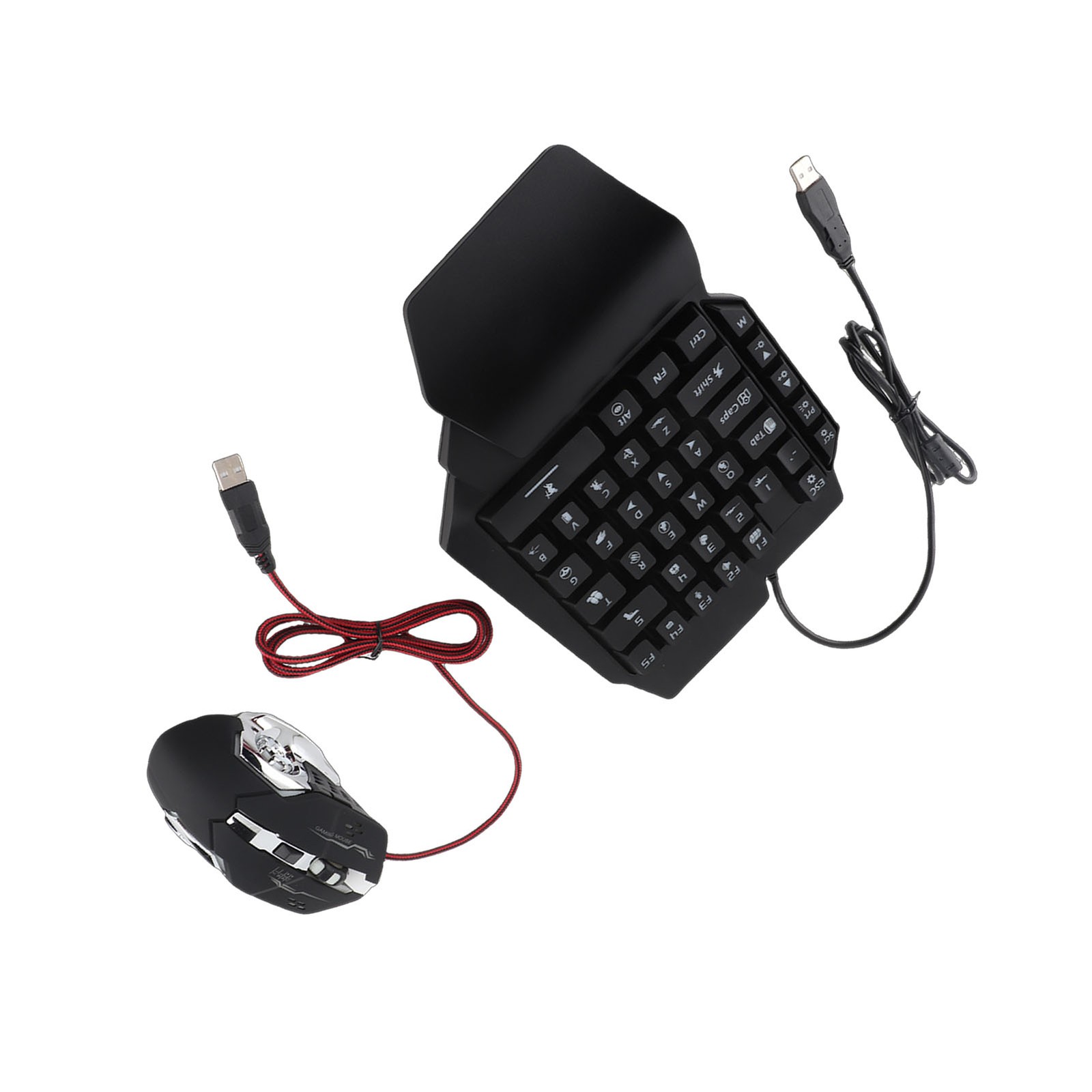 Half Hand Gaming Keyboard Mouse Combo USB Wired LED Backlit Mouse And Keybo WLTF