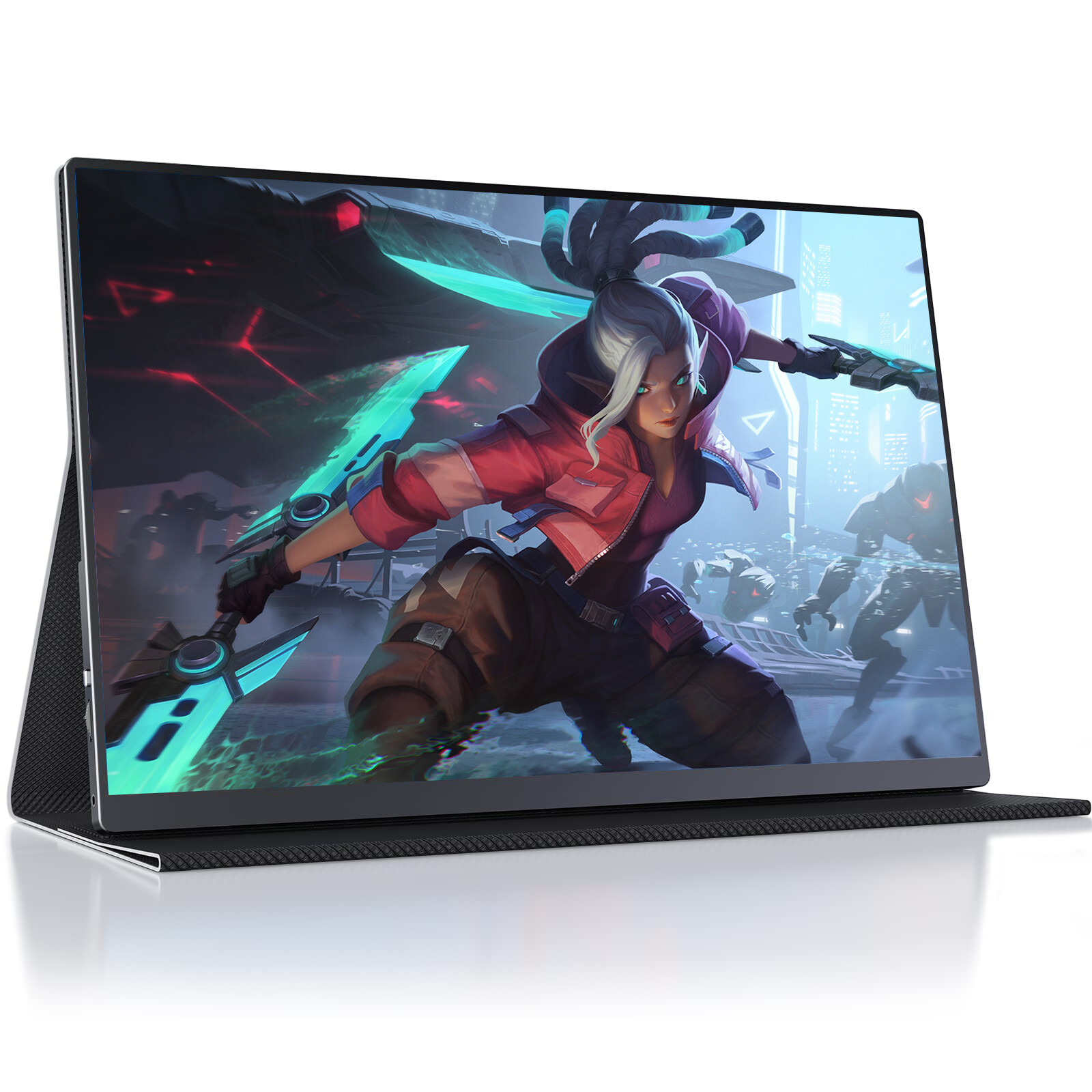 UPERFECT 18.5" 100Hz Portable Monitor 1920*1080 Monitor Display w/Leather Case