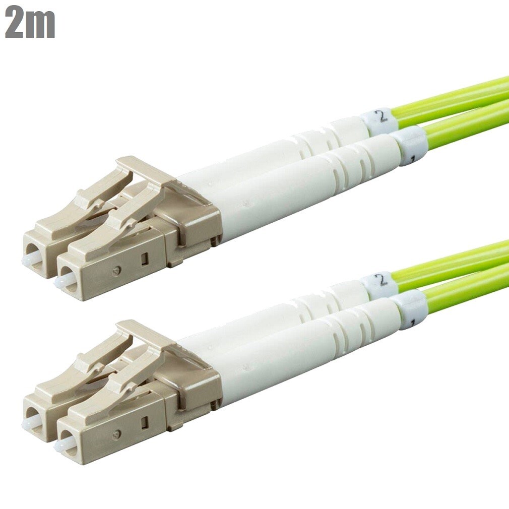 2M LC/UPC To LC/UPC Fiber Optic Multi-Mode Duplex 50/125 Patch Cable OM5 Green