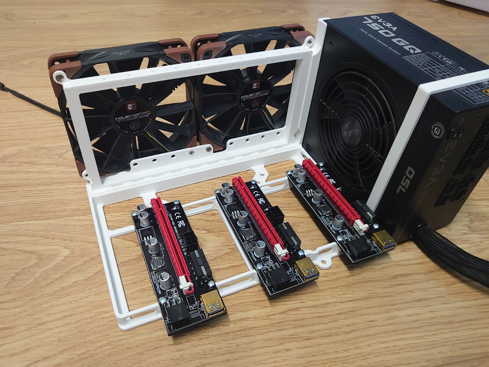 Ripe3D Triple External GPU Graphics Card Stand for DIY Mining Rig 10 PCI slot 