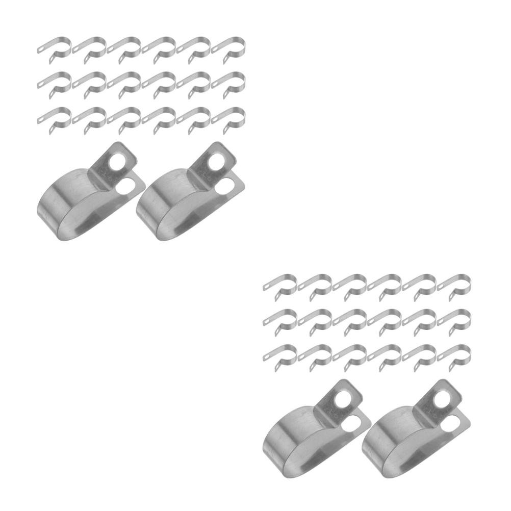 60 pcs Metal Wire Clamp, 3/4"/20mm R-Type Cable Clip 304 Stainless Steel