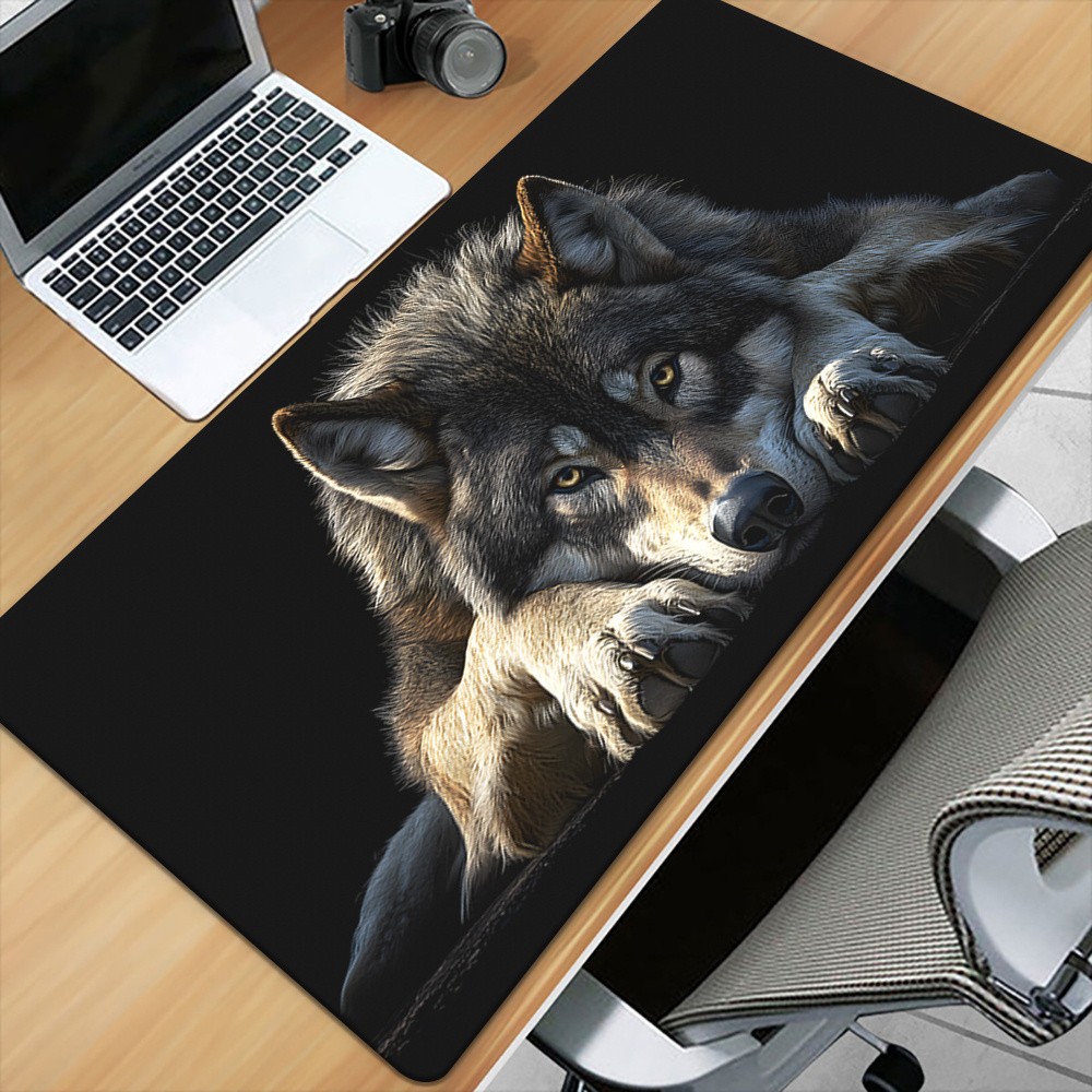 1pc Wolf Patterns HD Printed Pad for Desk, Multi Functional XXL Mousepad, Keyb