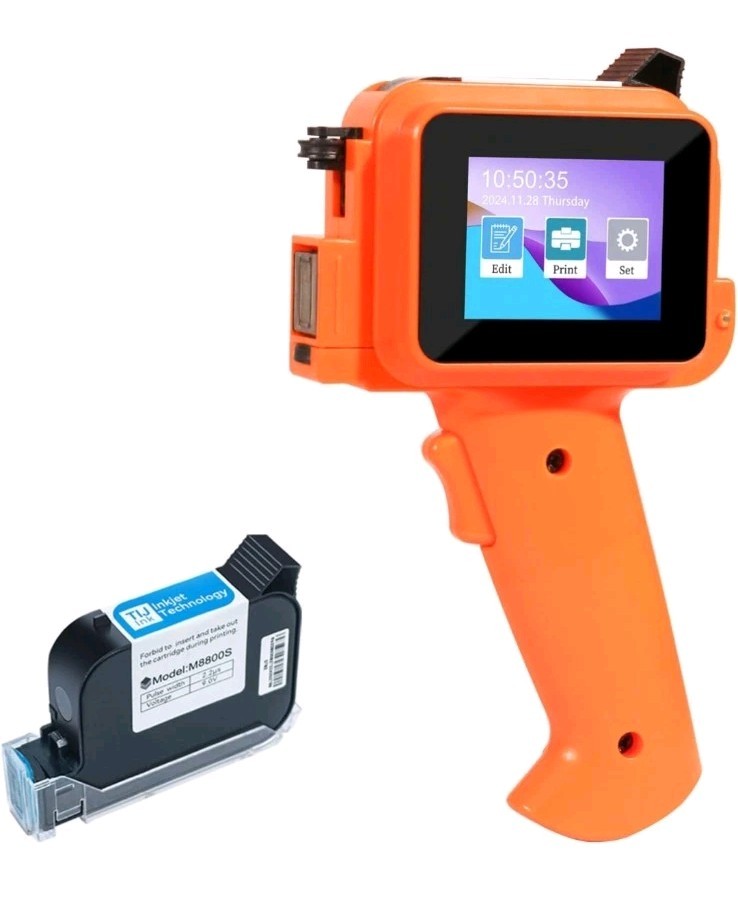 Handheld Inkjet Printer with 42ml Quick-Drying Ink Cartridge, 0.5 Inch Nozzle