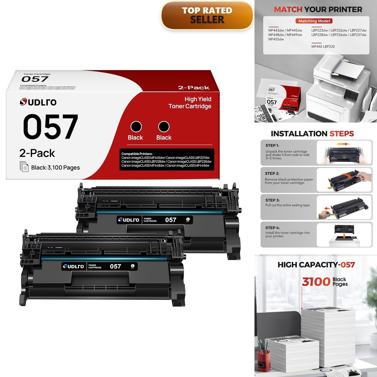 SUDLTO 057 Toner Cartridge Replacement for Canon 057