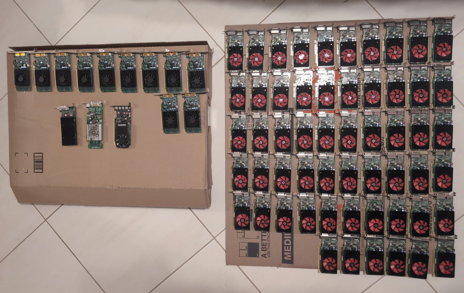 Lot of 70 Mixed NVIDIA AMD Graphics Cards GPU Radeon R5 340X GT 730 Quadro P620