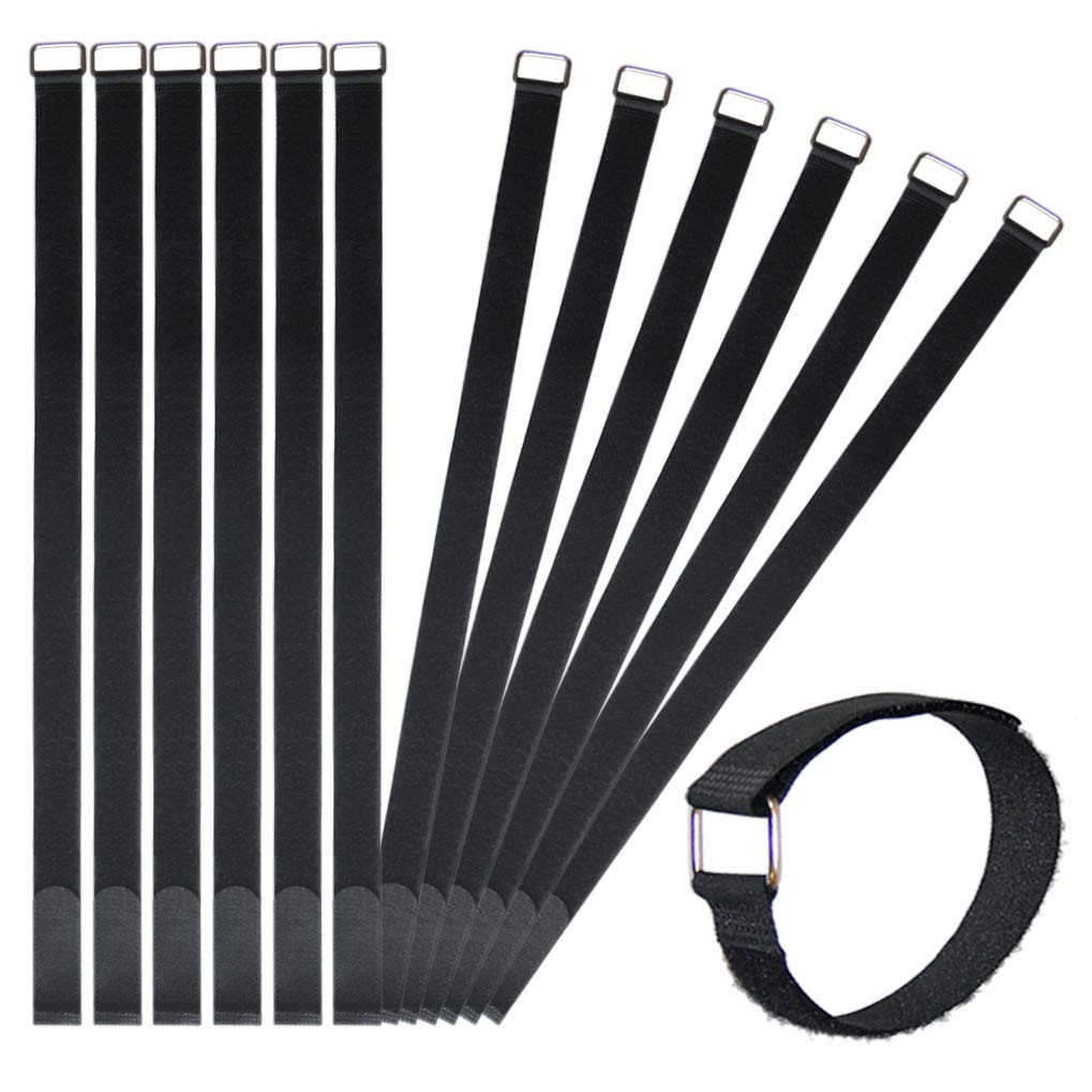 12 Pack 24 Inch Reusable Fastening Cable Straps Hook and Loop Cinch Cable Ties