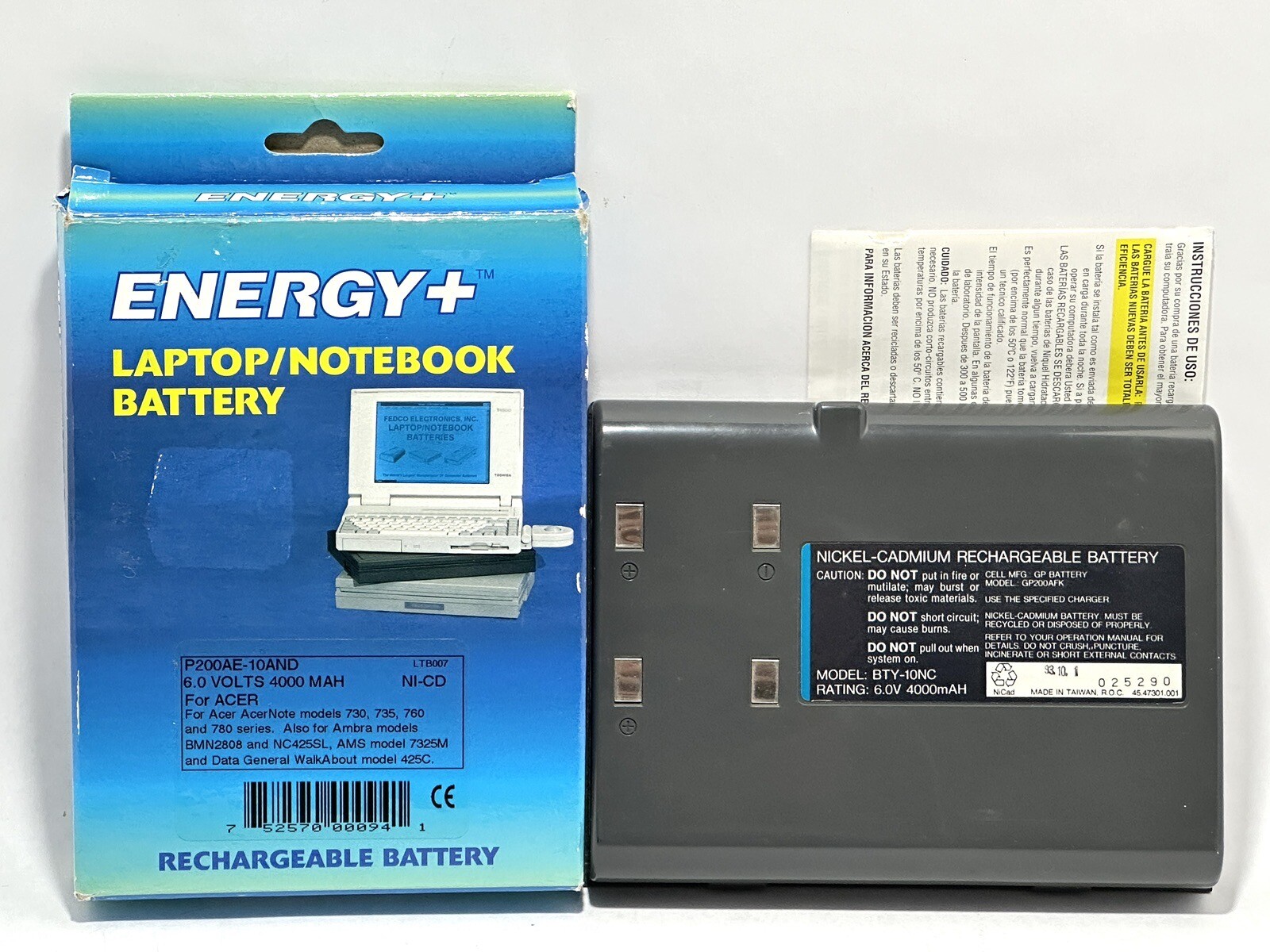 Energy + Laptop Notebook Battery P200AE-10AND For Acer NOS
