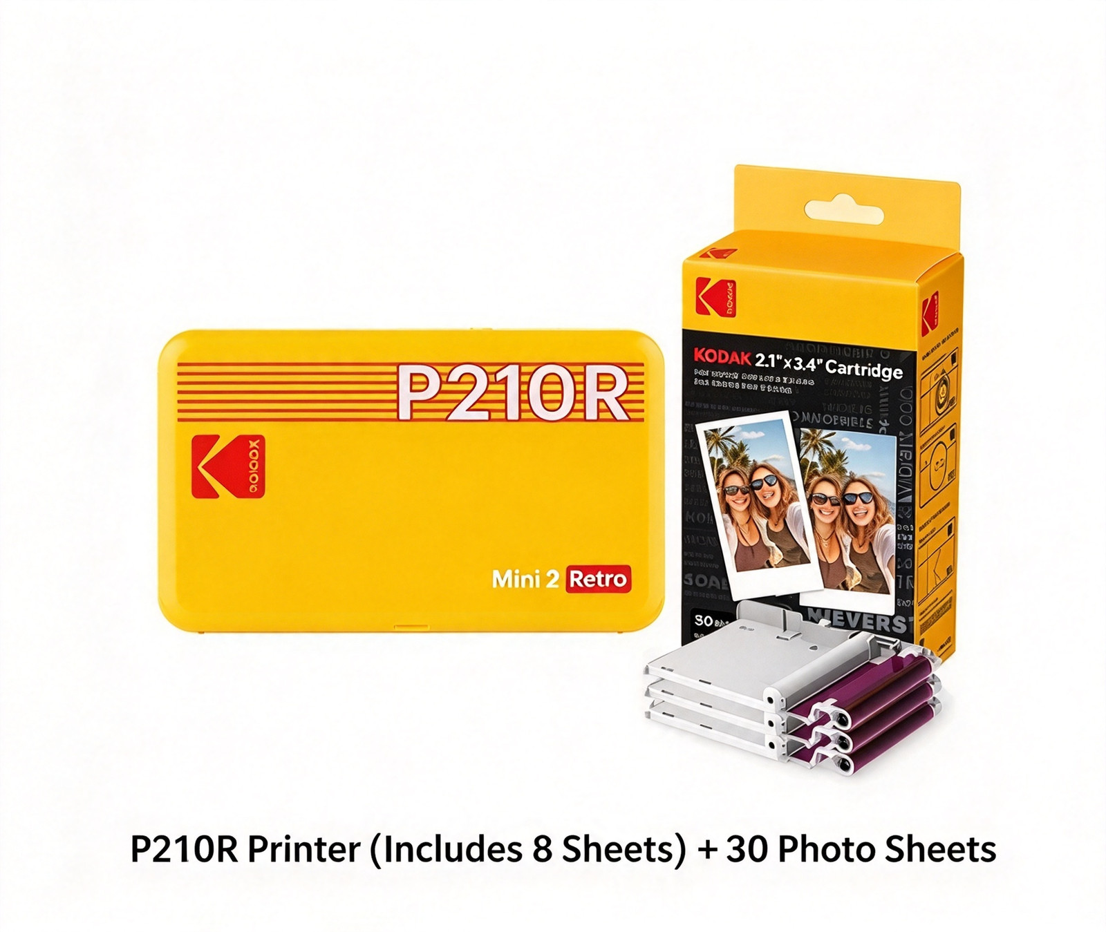 Kodak Mini 2 Retro Portable Photo Printer Bundle with 30 Photo Sheets