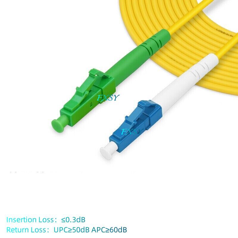 5Pcs 1m 2m 3m 5m LC/APC to LC/UPC Single Mode OS2 Simplex Fiber Optic Patch Cord