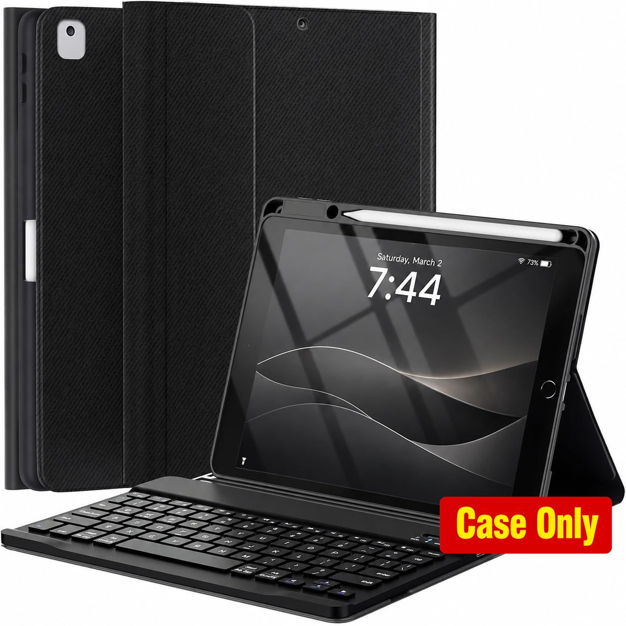 Shockproof Keyboard Case for 10.2 Inch iPad 9th/8th/7th Gen, Black