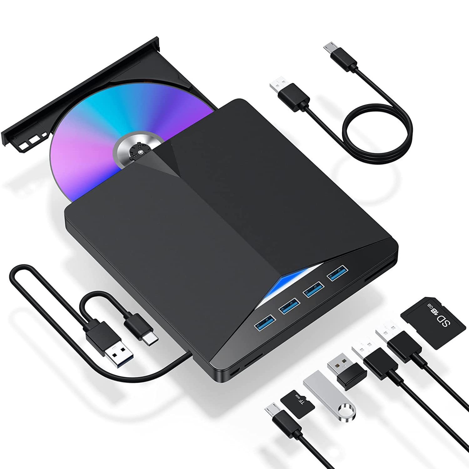 External CD DVD Drive USB 3.0 Writer Burner Player for PC Laptop Windows 11 10