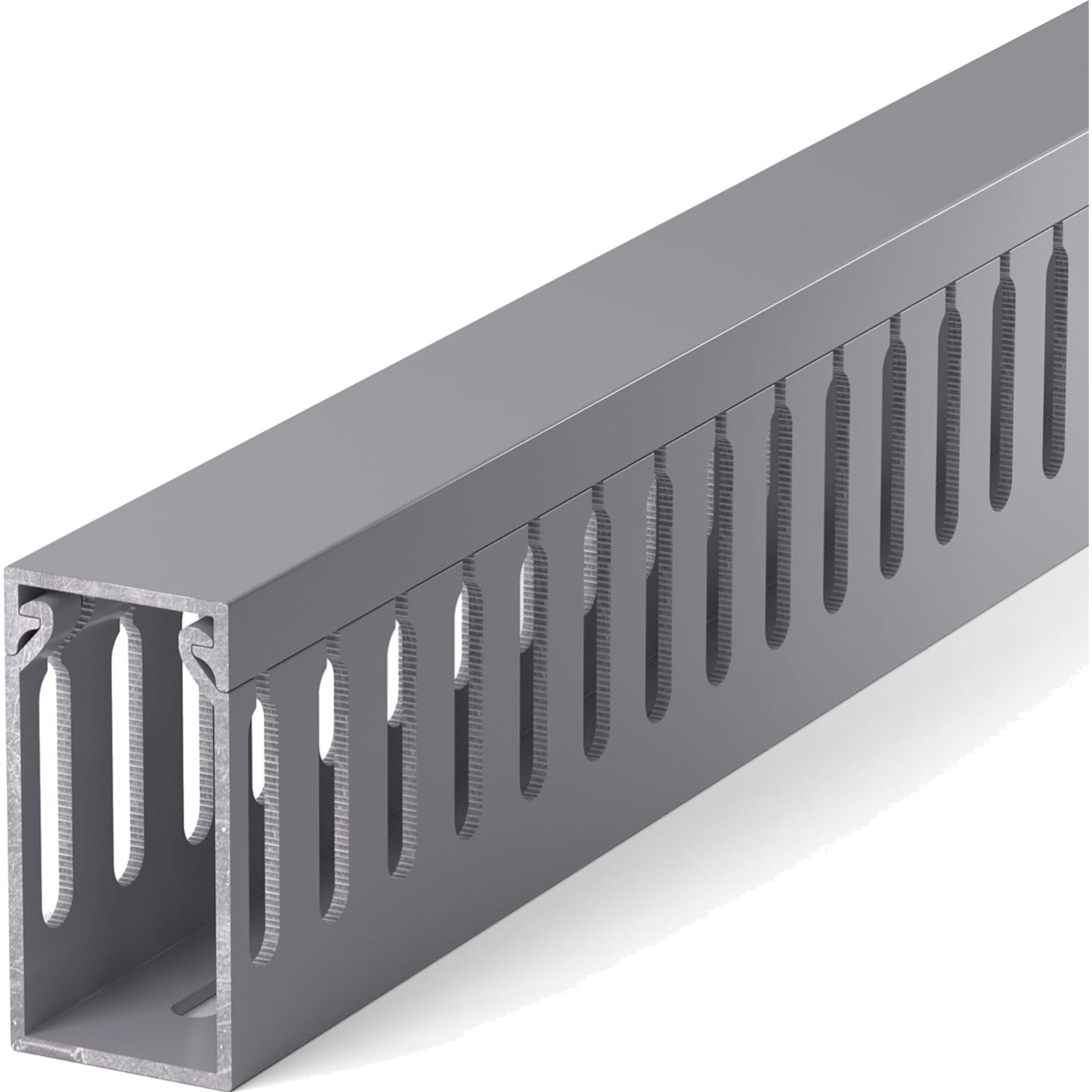 Industrial Style Cable Raceway 2in H x 1in W, 6-Pack, 99in Grey