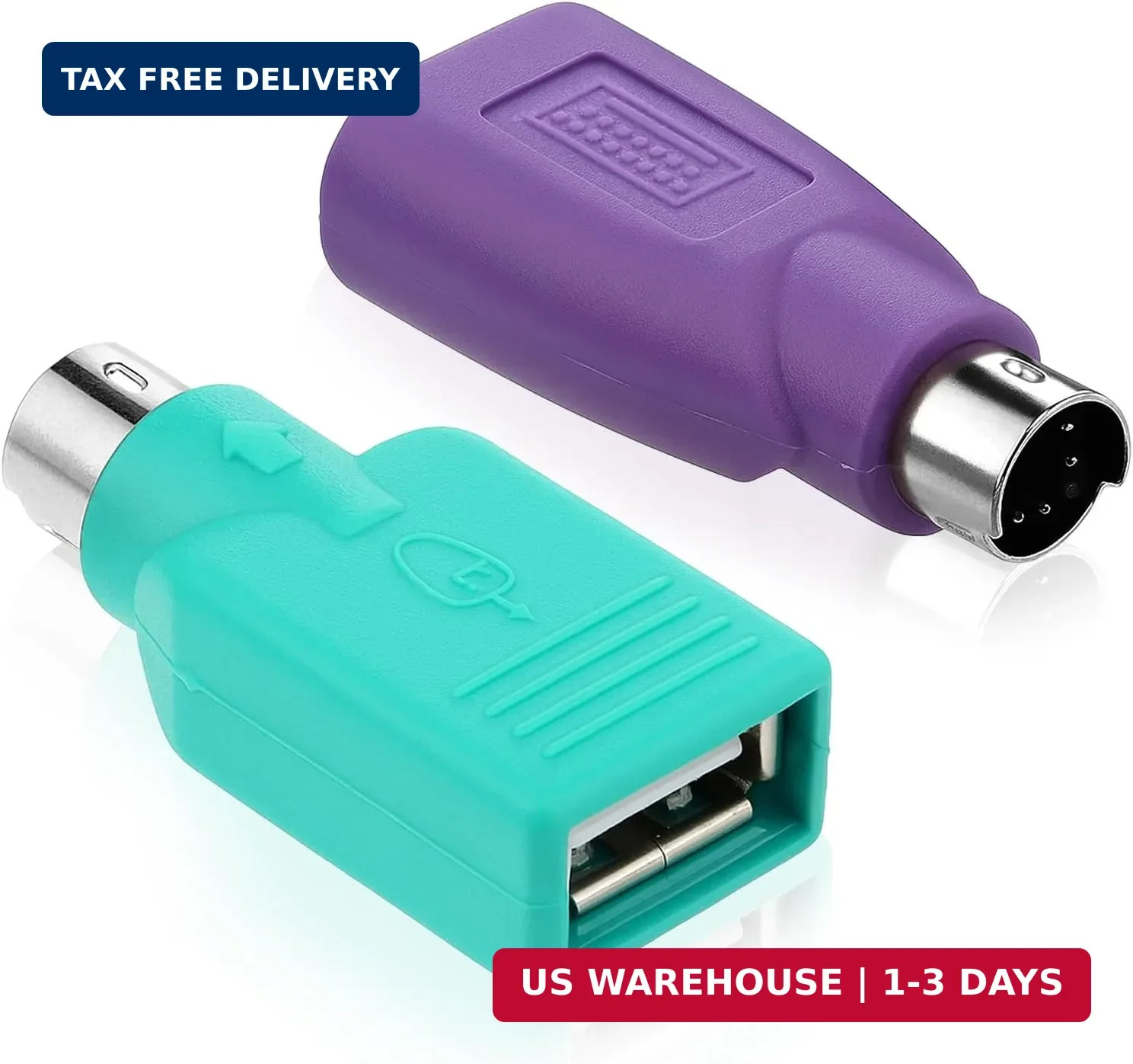 2 Pcs PS2 to USB Adapter Female to Male Keyboard Adapter