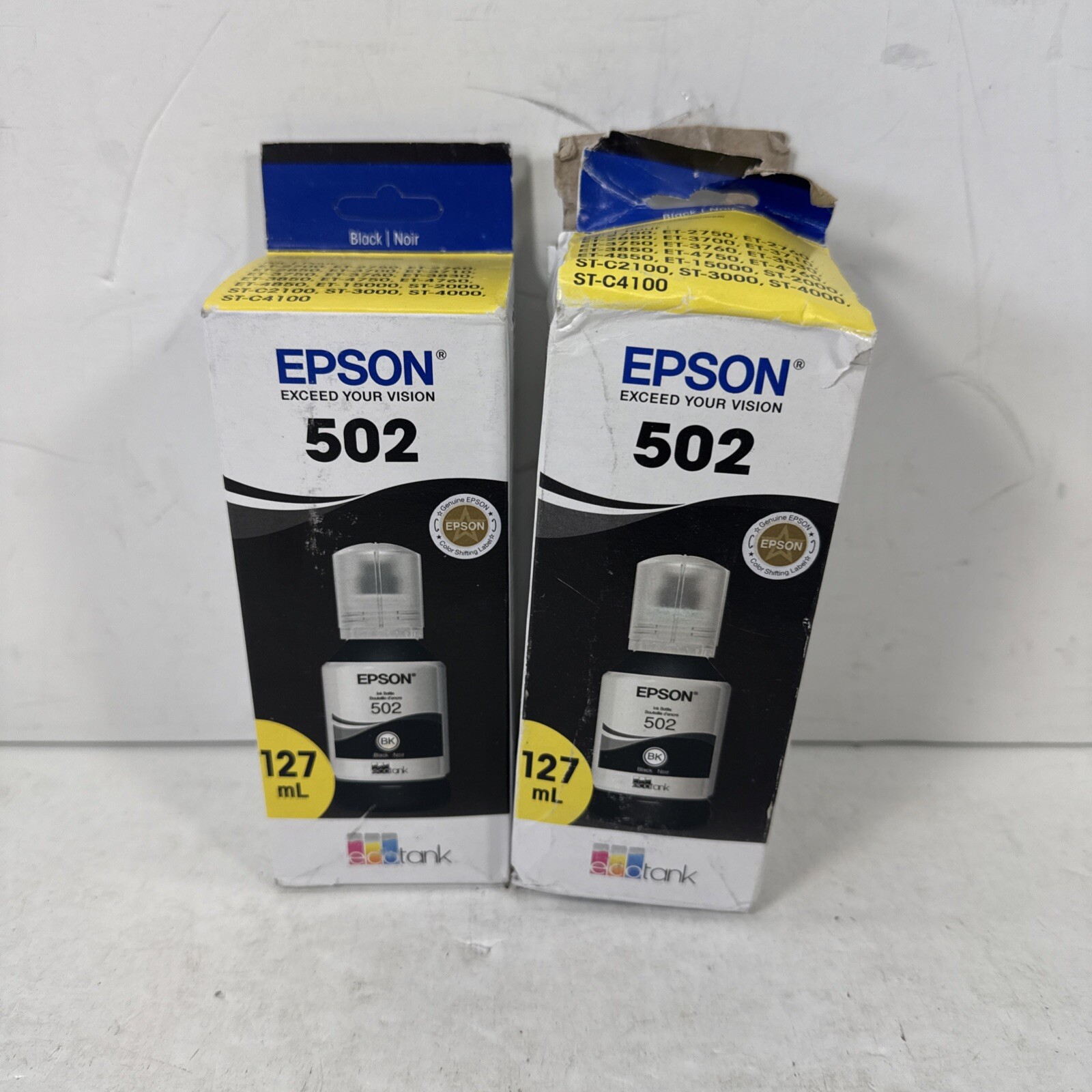 ✅ (2X) EPSON 502 EcoTank Genuine Ink Ultra-high Capacity Bottle Black 127ml EA